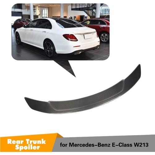 For Mercedes-Benz E Class W213 E200 E300 E400 E500 E43 E53 E63 AMG S 4-Door 2016 - 2019 Carbon Fiber Rear Trunk Spoiler Boot