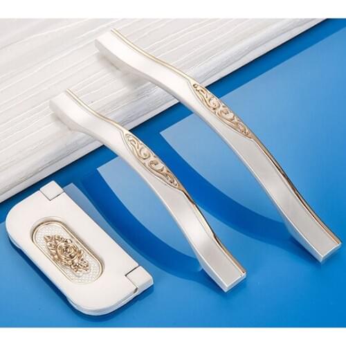 European Silver Rose Gold Furniture Handles Kitchen Cabinets Drawer Wardrobe Cupboard Shoe Closet Dresser Wooden Door Pull Knobs