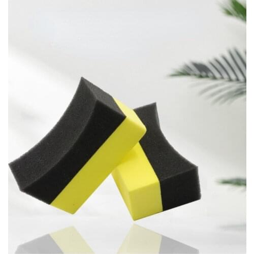 1PC PE Waxing Sponge Car Tyre Waxing Cleaning Tool Corner Wipe Clear Residual Wax Polishing Brush Car Interior Cleaning Sponge