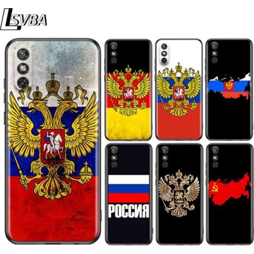 Russia Flag Map for Huawei Y9A Y9S Y9 Y8S Y8P Y7P Y7 Y6 Y5P Y5 Lite Pro Prime 2020 2019 2018 2017 Black Phone Case