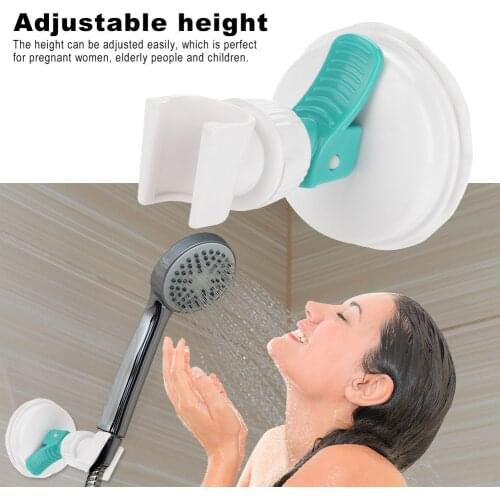 Strong Suction Cup Adjustable Shower Head Holder Barthroom Accessory Showerhead Bracket Punch-Free Provides Large Load Capacity