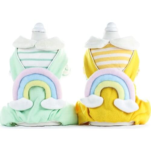 2020 hot sale Autumn Winter Rainbow Pet Puppy Cat Coats Jacket Warm Fleece Dog Costumes Clothes for Small Dog Chihuahua Clothing