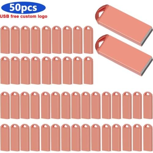 50pcs/lot free Personalize logo Metal usb flash drive Pen drive 64GB 32GB 16GB 8GB 4GB flash USB 2.0 memory stick Waterproof