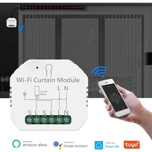 Tuya WiFi RF Roller Blind Shutter Curtain Switch Module with Remote for Electric Motor Sunscreen Works with Google Home Alexa