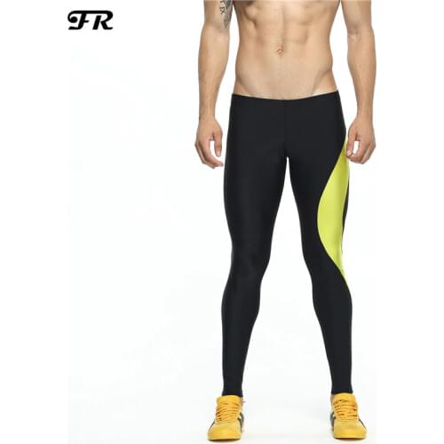 FR Mens Stitching Long Pants,Mens Tights Stretch Leggings,Mens Pants