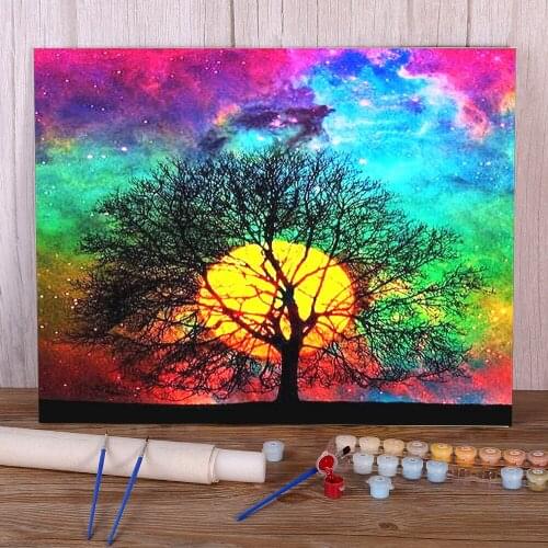 Nature Landscape DIY Paint By Numbers Complete Kit Oil Paints 40*50 Paiting By Numbers New Design Kids Wholesale Drawing