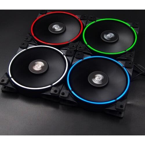New Monochrome Color LED 12cm Computer Components Chassis Fan Transparent Desktop Computer Host Cooling fan silent Fans Cooling