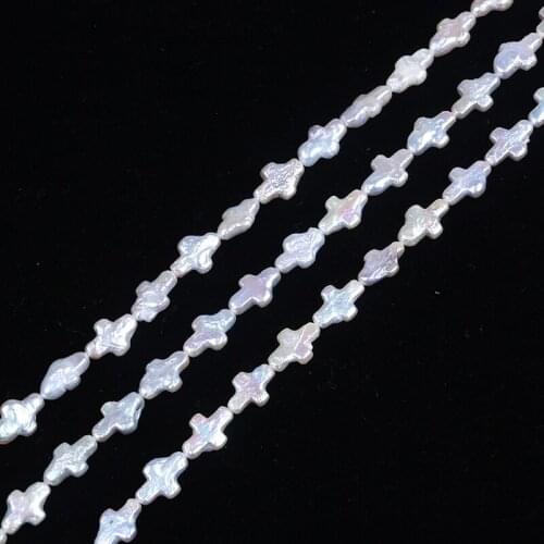 Wholesale 9X13mm White Cross Loose Pearl Beads Strands