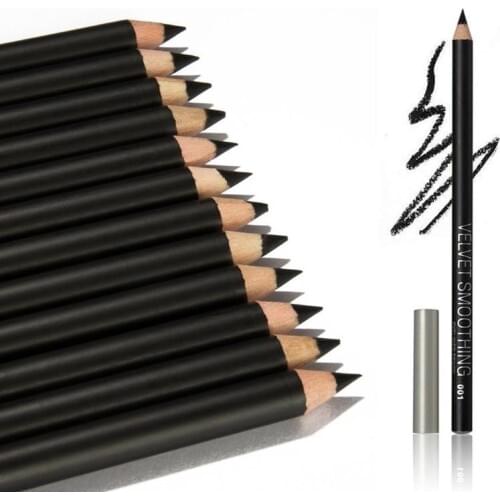 12pcs/lot Eyeliner Black Waterproof Long-lasting Portable Eye Liner Pencil Smooth Easy Makeup Pen High Quality