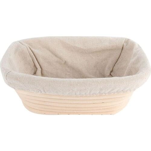 Rattan Basket Bread Banneton Brotform Dough Proofing Proving Wicker Rising Baskets With Removable Linen Liner Food Storage