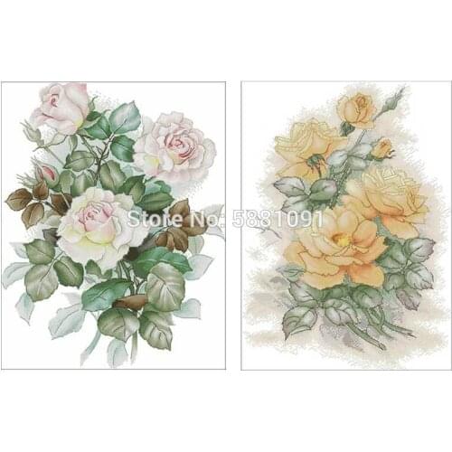 Light rose patterns Counted Cross Stitch 11CT 14CT 18CT DIY Cross Stitch Kits Embroidery Needlework Sets home decor