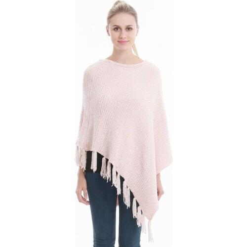 Spring Autumn Shawl For Women Chenille Pullover Auburn Khaki Grey Black Knitted Luxury Scarf Popular Cape Tassel Poncho Femme