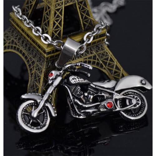 WAWFROK Mens Stainless Steel Necklace Men Pendant Crime Skull Motorcycle Pendant Necklace Erkek Kolye Chain Collares Jewellery