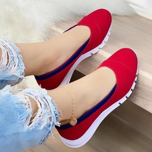 Ladies Handmade Solid Color Womens Shoes Classic Casual Flat Heels Comfortable Non-slip Fashion Sneakers