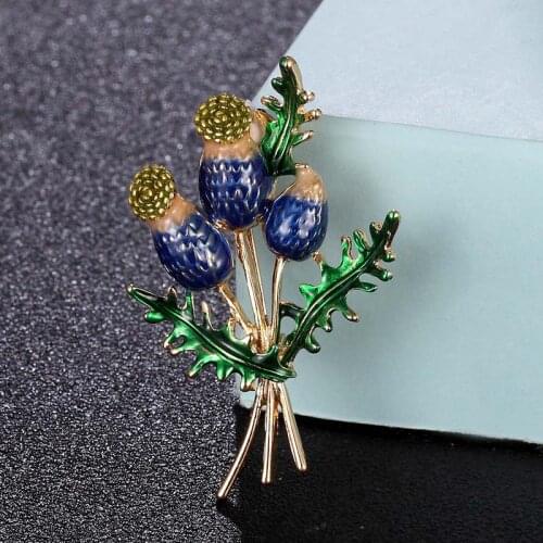 Zlxgirl fashion colorful enamel flower drip girl brooch jewelry Christmas gifts womens statement punk hijab Scarf pin