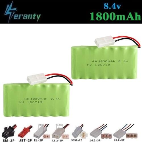 1800mah 8.4v Rechargeable Battery For Rc toys Cars Tank rc Robots Gun AA NiMH Battery 8.4v 700mah Battery Pack For Rc Boat 2pcs