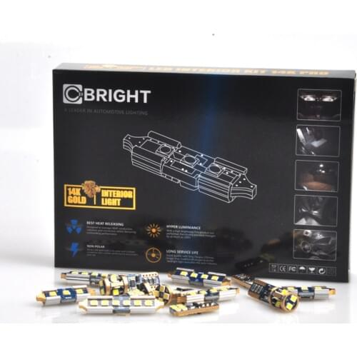 19pcs Canbus Xenon White 14K Gold Full Interior LED Map Light kit for 1998 - 2004 (C5) Audi A6 and RS6 WITH Samsung 3030 LED