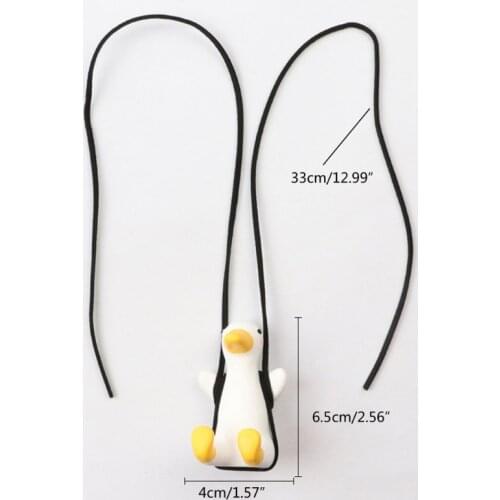1XCF Hand Made Gypsum Craft Vehicle Decorative Goods Cute Little Duck Swing Car Rearview Mirror Hanging Pendant