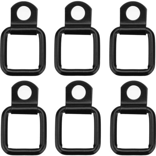 6pcs/set of black tie D-ring cargo for Jeep-Wrangler Trunk & Cargo Net Cover Metal with black Anti-rust coating