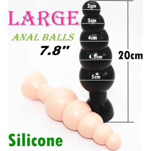 Anal Sex Toys For Adult Good Quality Silicone Large Butt Plugs 7.8 Inches Flexible Anal Beads With Sucker Sex Products