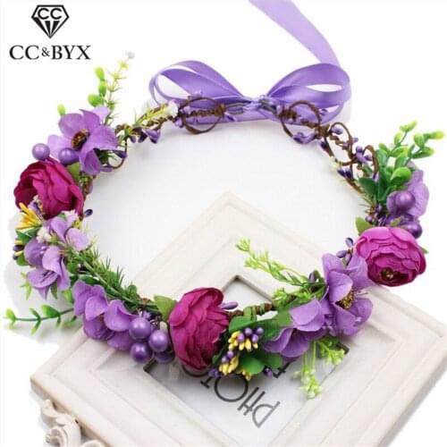 CC Flower Crowns Tiaras Garland Romantic Forest Wedding Hair Accessories For Bridal Bridesmaids Beach Jewelry Handmade su030
