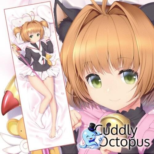 Anime Card Captor SAKURA KINOMOTO SAKURA Dakimakura Hugging Body 2WAY Pillow Case Cover Pillowcase Cushion Bedding Xmas Gift Cud