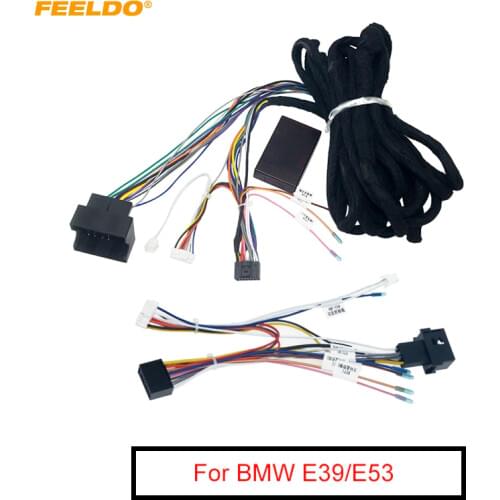 FEELDO Car 16Pin 6-meter Extended Wiring Harness Cable With Canbus For BMW E39(01-04)/E53(01-05) Aftermarket Stereo