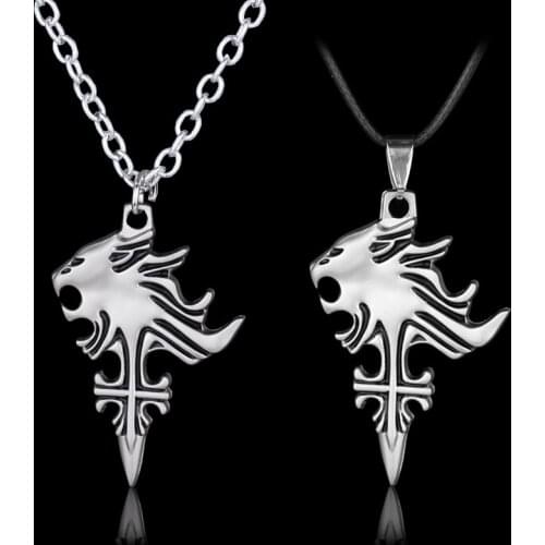 FF8 Final Fantasy VIII Squall Griever Punk necklaces Game Squall Lion Heart Pendant Cosplay Charm Chain Necklaces For Men Gift