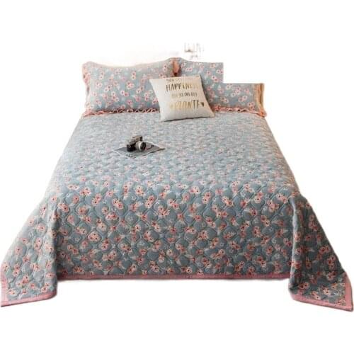 Fleece Flannel Quilted Blanket Winter Warm Bedspread on The Queen King Full Twin Size Cover Nordic Style Printed 180x200