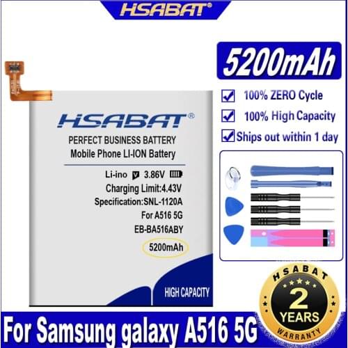 HSABAT EB-BA516ABY 5200mAh Battery for Samsung Galaxy A51 5G (not for 4G) A516 SM-A516B/DS SM-A5160 SM-A5160 Batteries