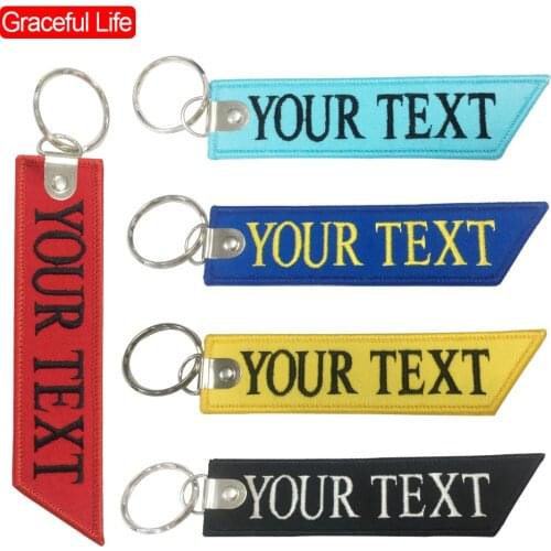 Personality Car Keychain for Motorcycle Customized Military Name Patch and frame embroidery tag key ring accessory for a bag