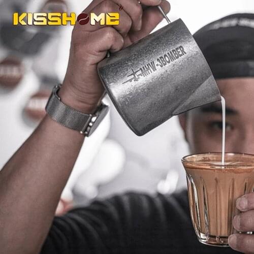 MHW-3BOMBER Milk Jugs Milk Frother Pitcher Crocodile Spout Stainless Steel Barista Tools Coffee Accessories Pull Flower