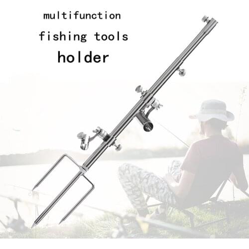 Stainless Steel Multi-function Fishing Rod Holder Rotate Bait Tray Fishing Gear Bracket Outdoor Fishing Tools Accessory