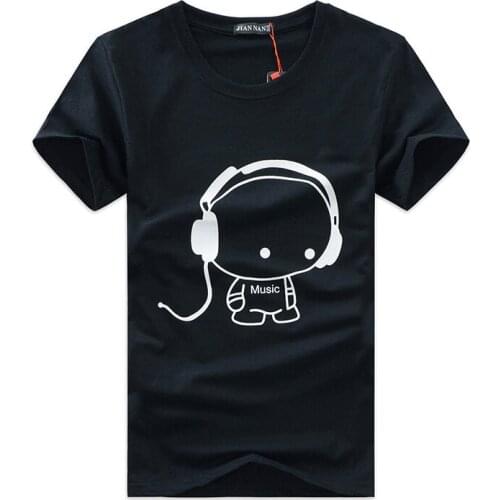 Mens T Shirts Summer Autumn Cotton Cartoon Printed T Shirt Men 4 Colors Plus Size 5XL