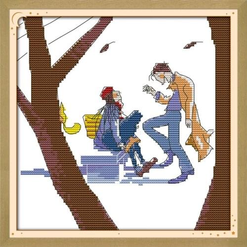The autumn feelings-story cross stitch kit cartoon 11ct count print canvas stitches embroidery DIY handmade needlework plus