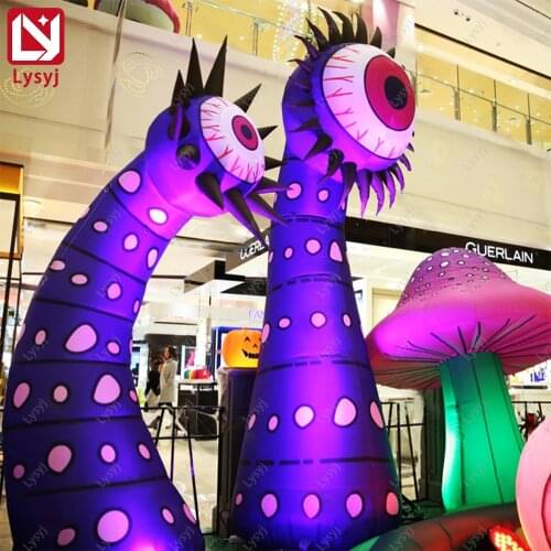 Inflatable Lighting Flower Monster Single-Eyed Plant Decoration with Color Changing Light Bulbs for Event Show Party