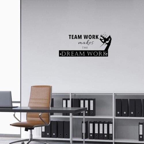 Makes Dream Work Wall Sticker Teamwork Wall Sticker For Study Room Company Office Classroom Decor Removable Vinyl Mural sv29