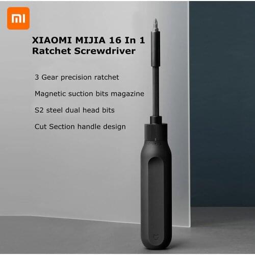Original Xiaomi Mijia Screwdriver 16 in 1 Ratchet Screwdriver Kit Repair Tools 8 Dual-head S2 Steel Precision Bits DIY Screw