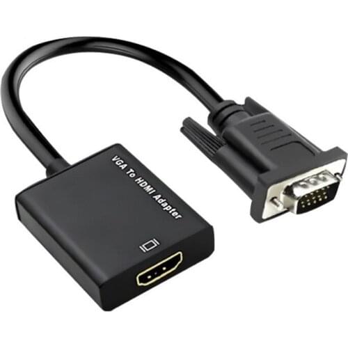 VGA Male To HDMI-compatible Female Converter Adapter Cable with Audio Output 1080P VGA HD Adapter for PC Laptop HDTV Projector