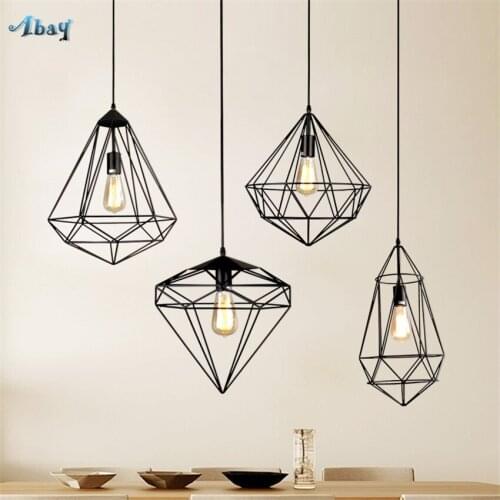 Nordic Lines Diamond Pendant Lights Bedroom INS Dining Room Living Table Restaurant Shop Lighting Hanging Lamps Modern Fixtures