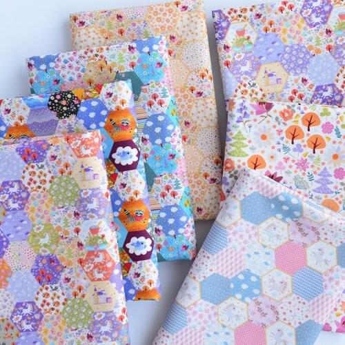 Multicolor Flowers Animal Unicorn Print 100% Cotton Fabric for Girl Clothes Home Textile Quilting Backpacks Cushion Cover DIY