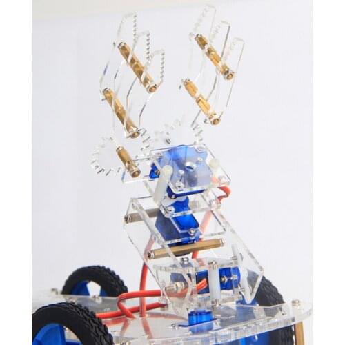 High Quality 4 DOF acrylic Robot Arm kit 3D Rotating Machine DIY Car Arm P0090 Servo DiY Robot Smart Robot Fo