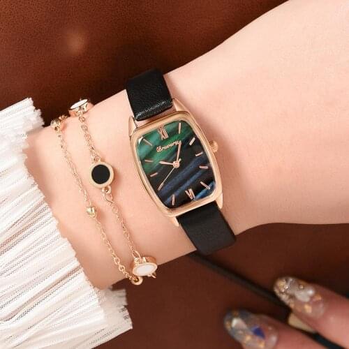 Luxury Womens Watches bracelet set Simple Ladies Women Watch Casual Leather Quartz Wristwatch Girl clock relogio feminino