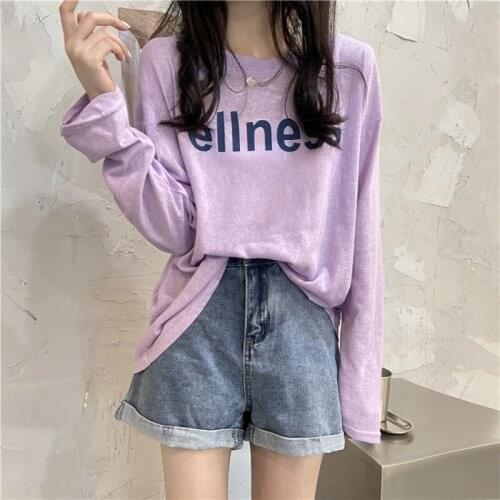 Sun Protection Shirt Womens Long-sleeved Thin White T-shirt Summer New Loose and Versatile Bottoming Was Thin Top