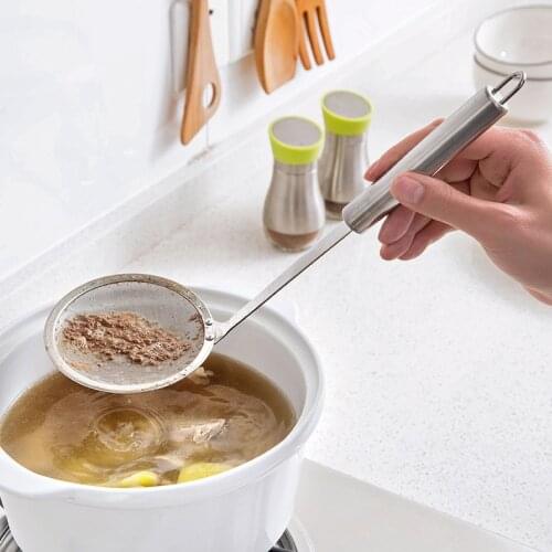 Stainless Steel Oil Strainer Hotpot Skimmer Spoon MeshSpoon Flour Sifter Sieve Colander Kitchen Cooking Utensil Accessories