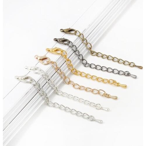 20set/lot 5.5cm Tone Extended Extension Tail Chain Lobster Clasps Connector For DIY Jewelry Making Bracelet Necklace Base Tray