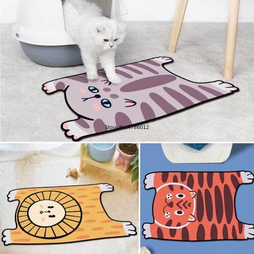 2021 new modern cartoon special-shaped printing irregular cute tiger lion cat living room bedroom bedside carpet floor mat