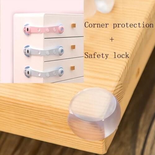 5/10/20pcs Child safety Silicone Corner Protection Cover for Kids Edge Corner Guards Adjustable Cartoon Door Refrigerator Lock