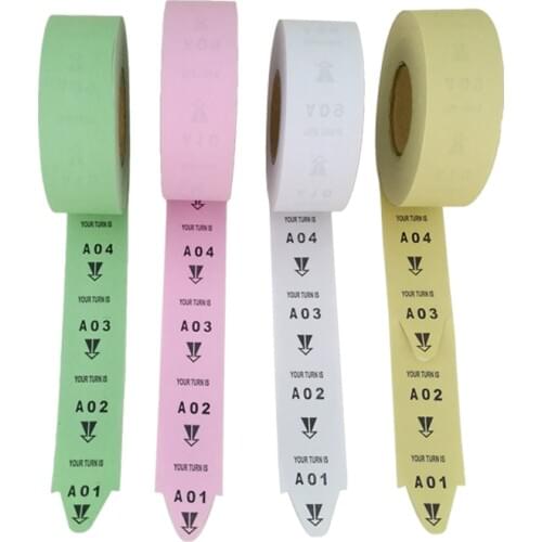 5 rolls/pack 2000 tickets Turn O Matic Wireless Queue Call System Ticket Paper Roll Number