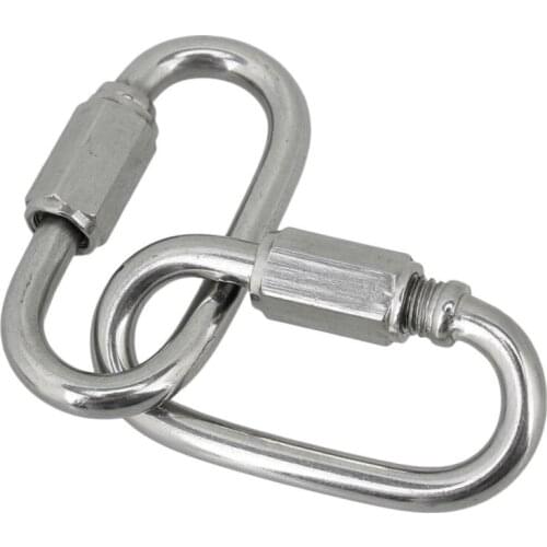 5pcs M8 Quick screw link Chain Fastener Hook Carabiner 304 Stainless Steel Repair Hiking Camping Quick Link Lock Ring